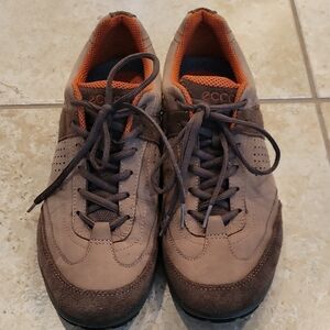 Ecco Men's Brown and Orange Sneakers